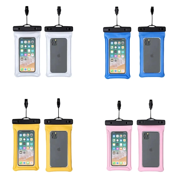 Transparent Orange color option for Ipx8 Floating Waterproof Phone Pouch Case With Lanyard