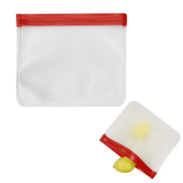 Clear With Red color option for Reusable Zip Top Storage Bags