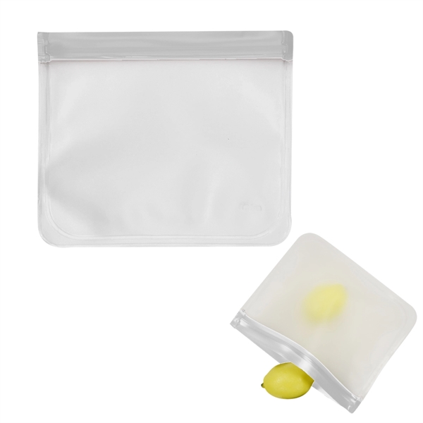 Clear With White color option for Reusable Zip Top Storage Bags