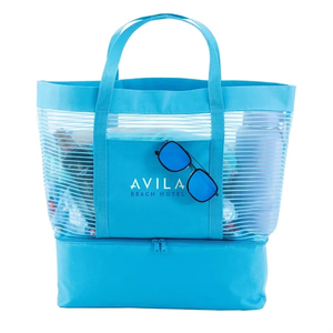 Photo of 2 In 1 Striped Mesh Beach Bag Cooler