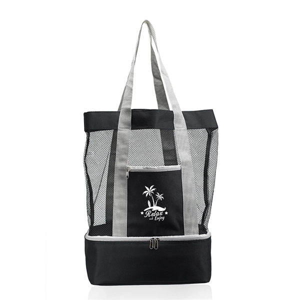Black color option for Mesh Picnic Cooler Tote Bag