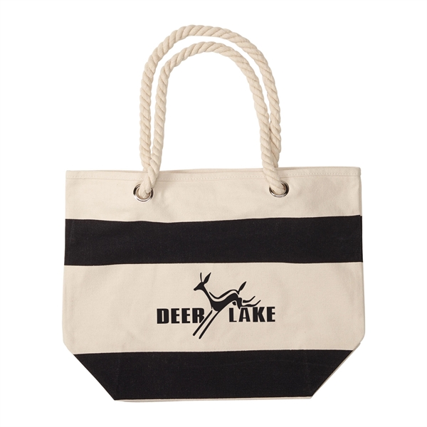 Black color option for 16oz. Cotton Canvas Boat Tote Bag