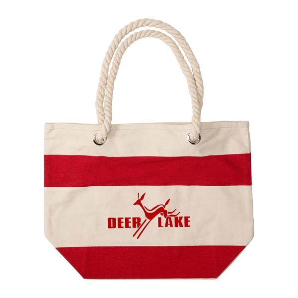 Red color option for 16oz. Cotton Canvas Boat Tote Bag