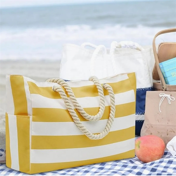 Yellow color option for Waterproof Large Beach Tote Bag Summer Sand Proof Picnic