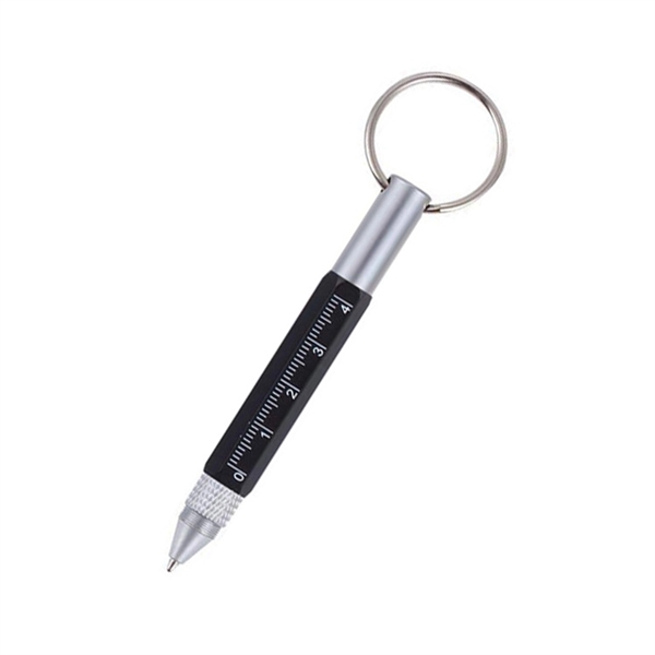 Black color option for 6 In 1 Multifunction Screwdriver Ballpoint Pen Keychain