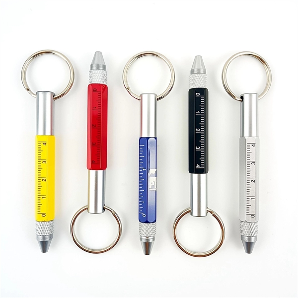 Red color option for 6 In 1 Multifunction Screwdriver Ballpoint Pen Keychain