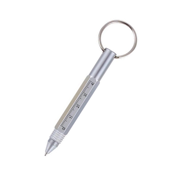 Silver color option for 6 In 1 Multifunction Screwdriver Ballpoint Pen Keychain