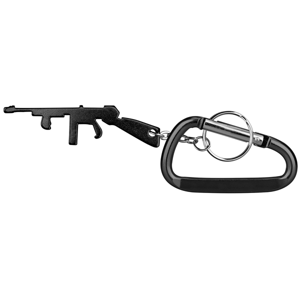 Metallic Black color option for Rifle Shape Bottle Opener Key Chain & Carabiner