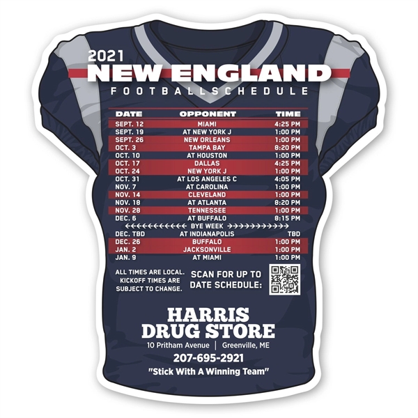 Unclassfied color option for Football Schedule Magnet