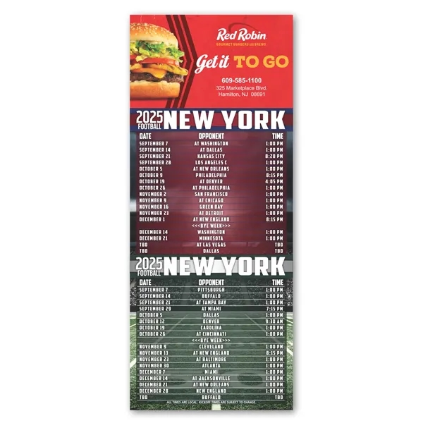 Pro / Pro color option for Football Schedule Magnet