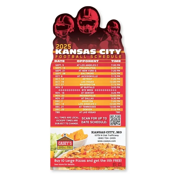 Pro color option for Football Schedule Magnet