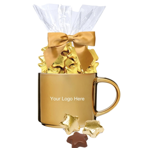 Photo of Gold Mug With Chocolate Stars