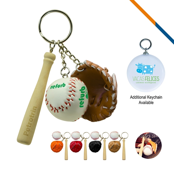 Brown color option for Baseball Glove Keychain
