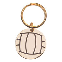 Gold Plated Volleyball Keyring