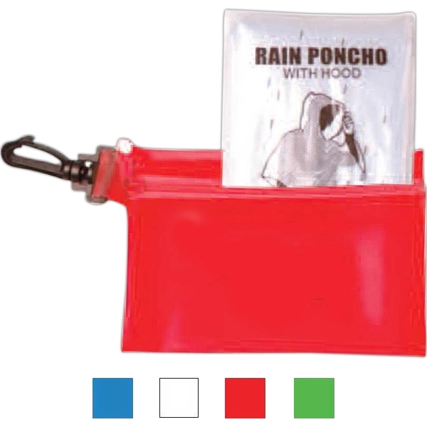 Clear color option for Rain Poncho In Zipper Tote
