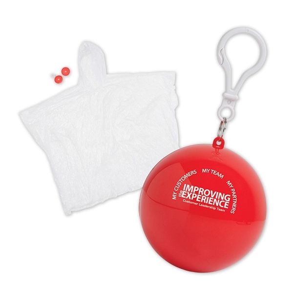 Red color option for Rain Poncho In Ball Keychains
