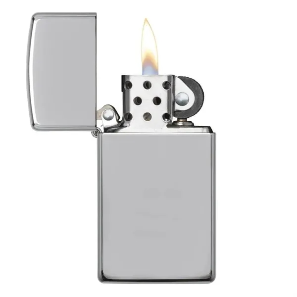 High Polish Chrome color option for Zippo® Usa Made Slim High Polish Chrome Windproof Lighter