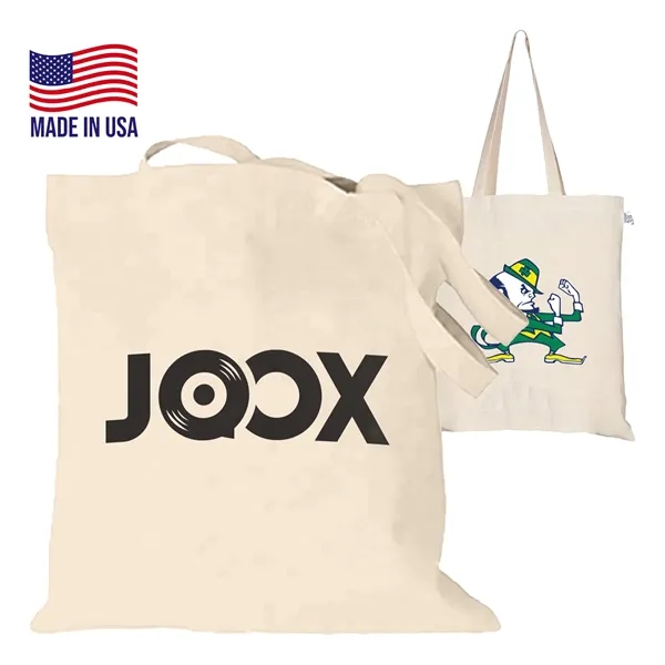Natural color option for 100% Usa Made 7 Oz. Cotton Canvas Tote Bags (13.5" X 15")