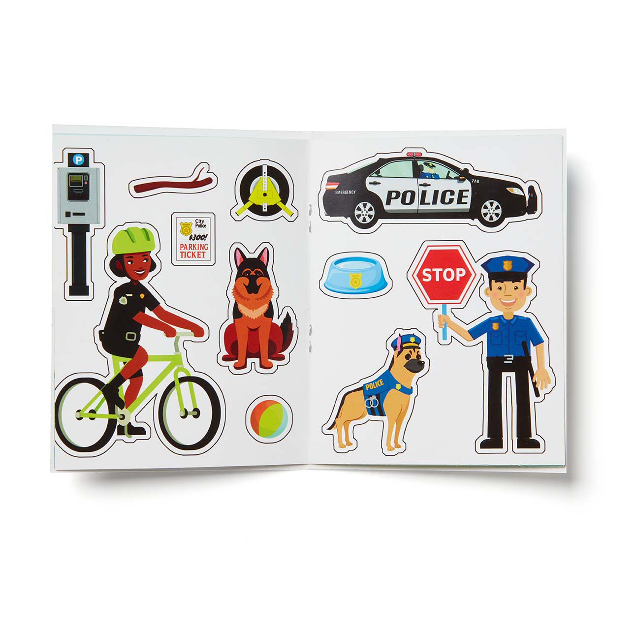 Police color option for Kids Sticker Activity Book