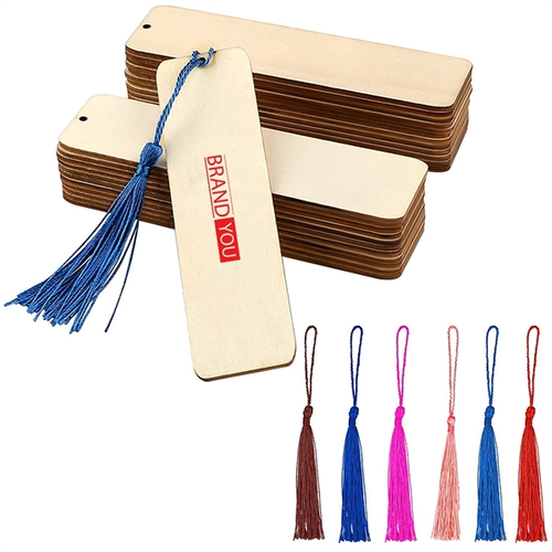 Photo of Wooden Rectangular Bookmarks With Tassel
