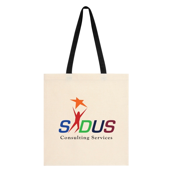 Natural/Black color option for Penny Wise Cotton Canvas Tote Bag