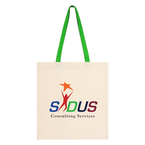 Natural/Green color option for Penny Wise Cotton Canvas Tote Bag