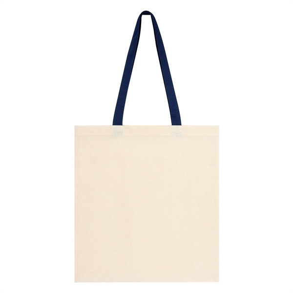 Natural/Navy color option for Penny Wise Cotton Canvas Tote Bag