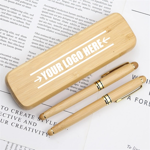 Photo of Eco Friendly Wooden Ballpoint Pen Pencil Set