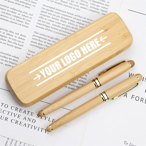 Photo of Eco Friendly Wooden Ballpoint Pen Pencil Set
