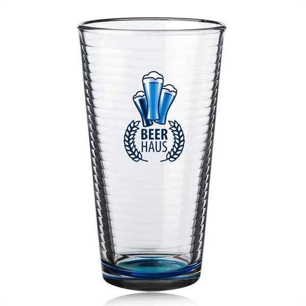 Clear Blue color option for 16 Oz Spiral Pint Glasses