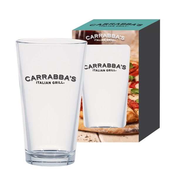 Clear color option for 16 Oz. Classic Ale Pint Glass With Custom Window Box