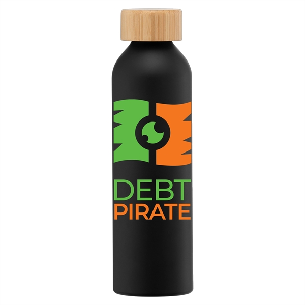 Black color option for Eden 20 Oz. Aluminum Water Bottle With Bamboo Lid