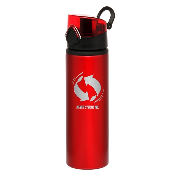 Red color option for 25 Oz. Flip Aluminum Water Bottles W/ Laser Engraving