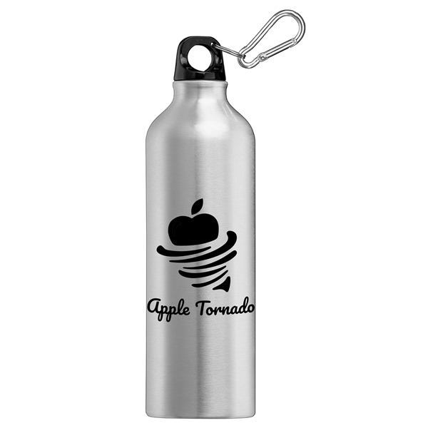 Silver-Black color option for Portland Plus   25 Oz. Aluminum Water Bottle   Silkscreen