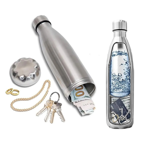 Photo of Stainless Steel Water Bottle With Storage Compartment Hidden