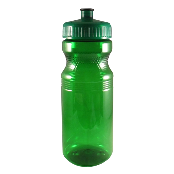 Transparent Green color option for Poly Pet 24 Oz. Bike Style Sports Bottle With Push Pull Lid