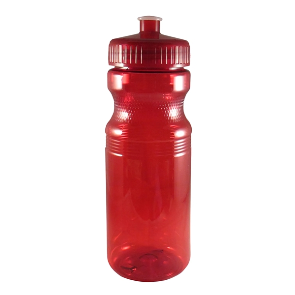 Transparent Red color option for Poly Pet 24 Oz. Bike Style Sports Bottle With Push Pull Lid