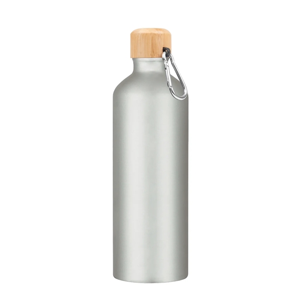 Silver color option for 25 Oz. Aluminum Tundra Bike Bottle With Bamboo Lid