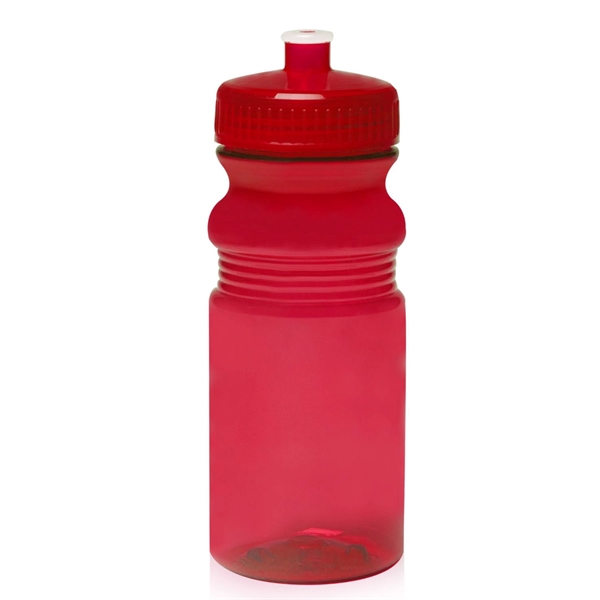 Trans Red color option for Translucent Usa Made Bike Bottle 20 Oz. Push Cap