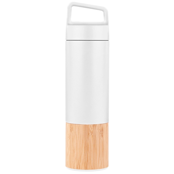 White color option for 20oz. Bamboo Wrapped Insulated Water Bottle With Handle & Po