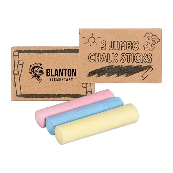 Kraft Box color option for 3 Pc Jumbo Chalk Set