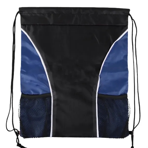 Black color option for Cinch Sports Bag Drawstring W/ Water Bottle Holder (15"X18")