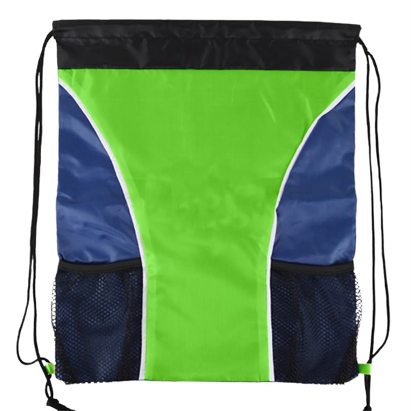 Lime Green color option for Cinch Sports Bag Drawstring W/ Water Bottle Holder (15"X18")
