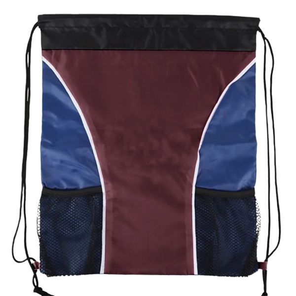 Maroon color option for Cinch Sports Bag Drawstring W/ Water Bottle Holder (15"X18")