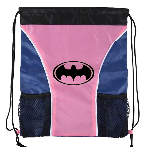 Navy Blue color option for Cinch Sports Bag Drawstring W/ Water Bottle Holder (15"X18")