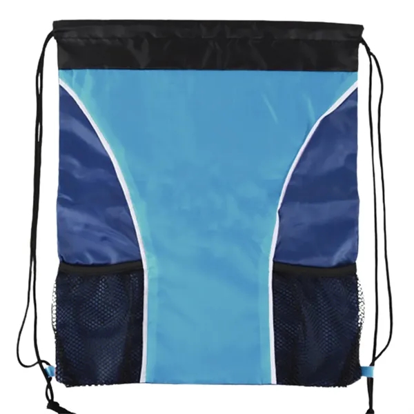 Royal Blue color option for Cinch Sports Bag Drawstring W/ Water Bottle Holder (15"X18")