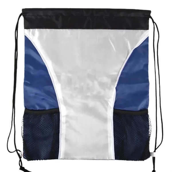 White color option for Cinch Sports Bag Drawstring W/ Water Bottle Holder (15"X18")