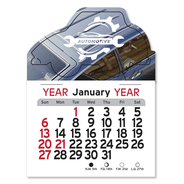 White color option for Car Shaped Peel N Stick Calendar