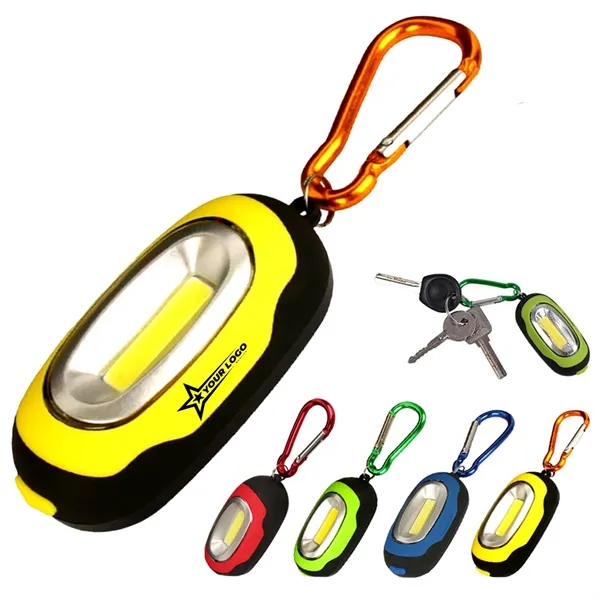 Yellow color option for Portable Mini Cob Keychain Light Flashlight With Carabiner