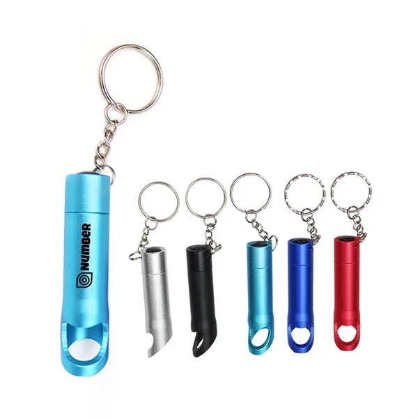 Blue color option for Customized Laser 3 Led Flashlight & Bottle Open Key Chain
